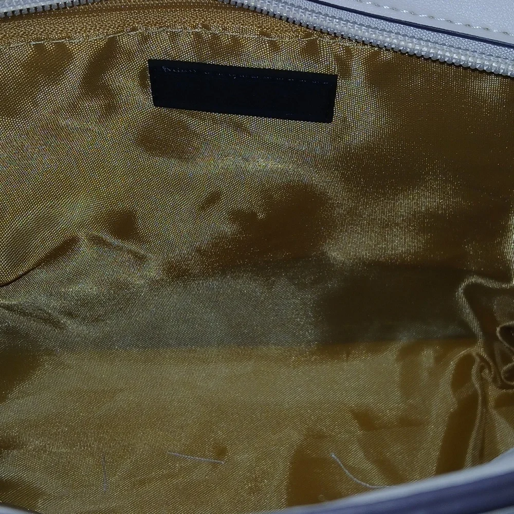 NWT Tahari Ivory Checkered Satchel Crossbody Strap Included - Picture 7 of 8